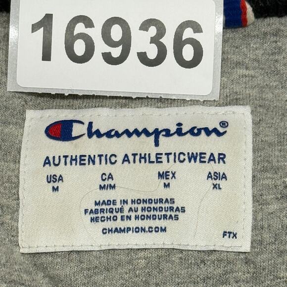 Champion Sweatshirt Mens Medium Black Fleece Lined Pullover Activewear Outdoors - Picture 11 of 11